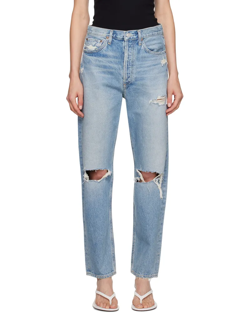 AGOLDE Blue 90's Jeans Threadbare
