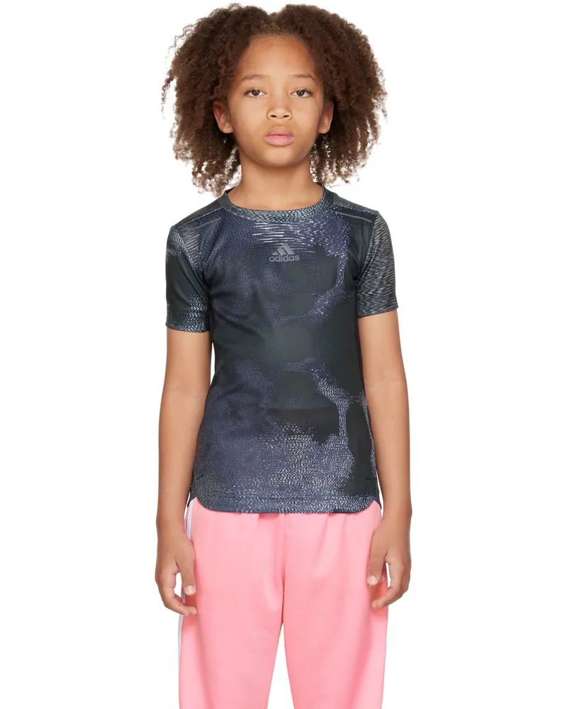 adidas Kids Navy & Black AEROREADY HIIT Training Big Kids T-Shirt Wht