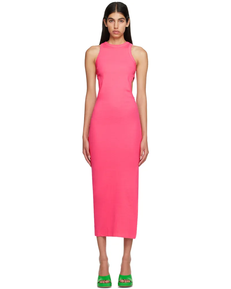 MSGM Pink Cutout Midi Dress 13