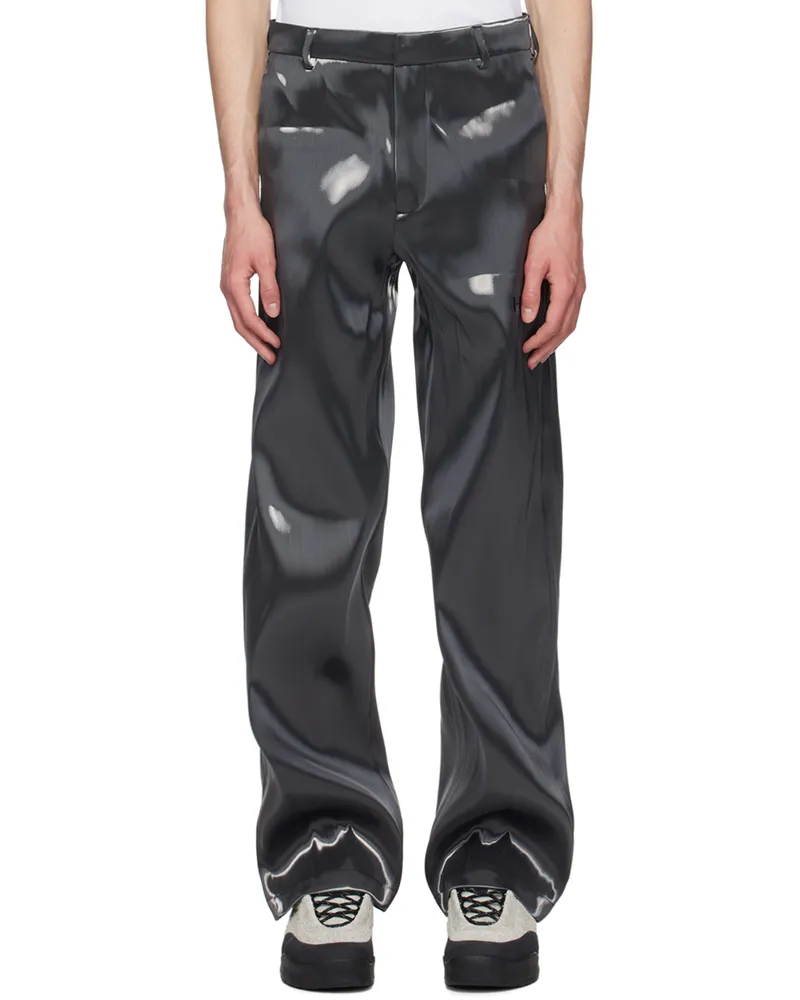 Heliot Emil Gray Liquid Metal Trousers