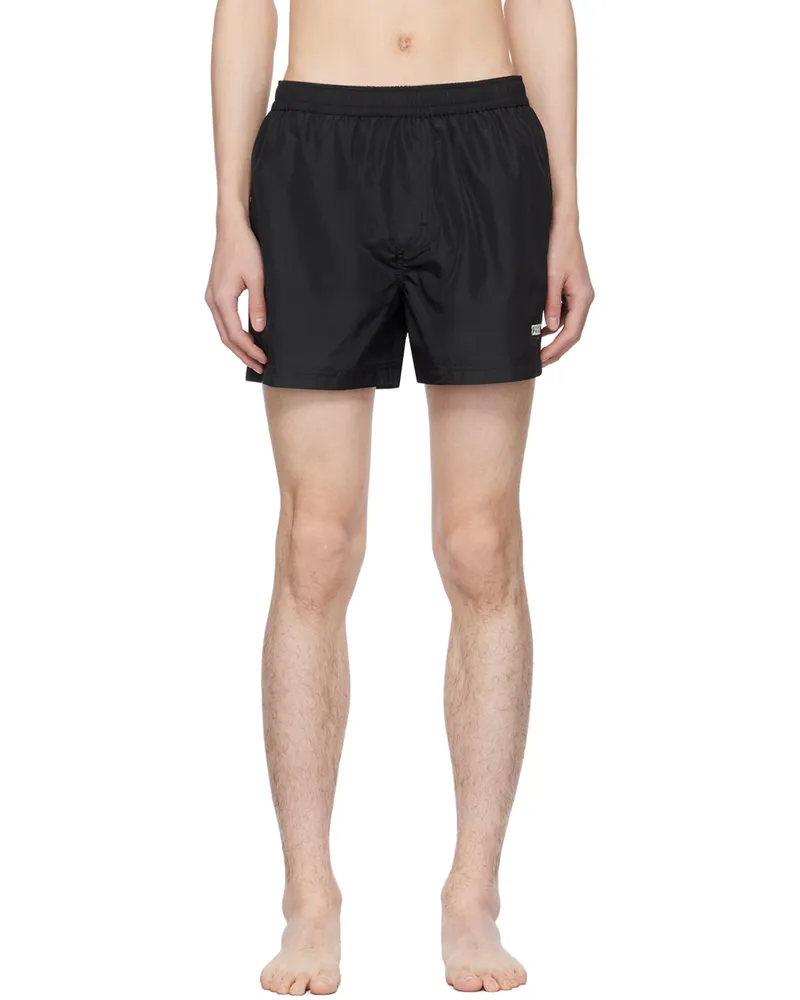 Ermenegildo Zegna Black Drawstring Swim Shorts 001