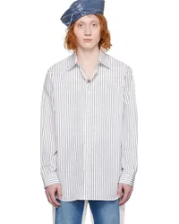 Jean Paul Gaultier White & Black Striped Shirt 0100-white