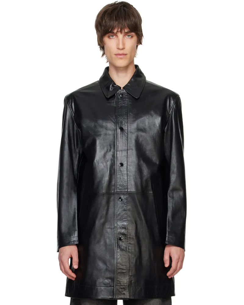 Diesel Black L-Cordier Leather Jacket 9xx
