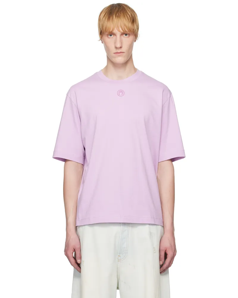 Marine Serre Purple Moon Logo Jersey Loose Fit T-shirt Pk35