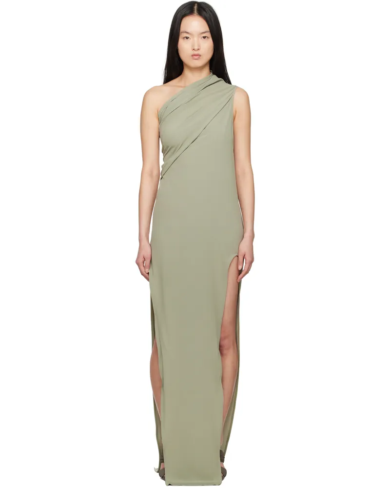 Rick Owens Green Hollywood Athena Arrowhead Maxi Dress 15