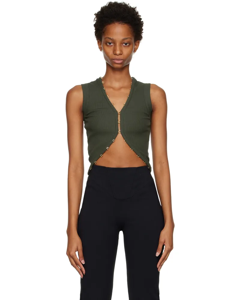 Dion Lee Khaki Hook & Eye Tank Top Shadow