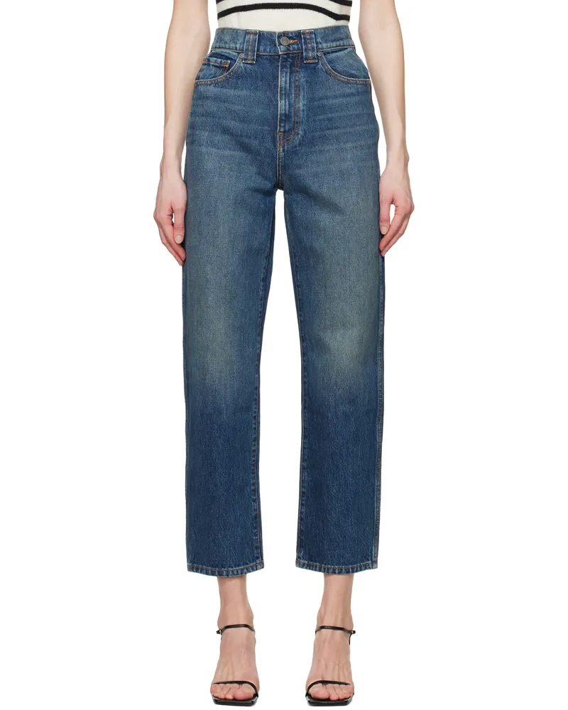 KHAITE Navy 'The Shalbi' Jeans 5