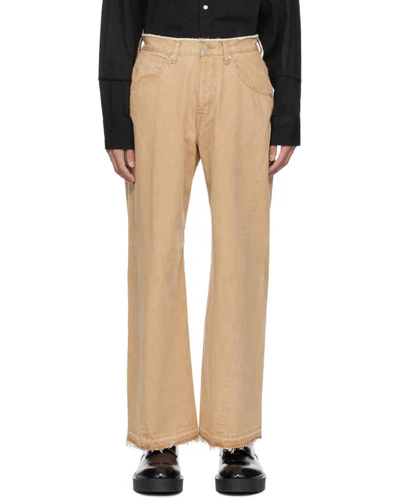 JieDa Beige 3D Jeans Beige