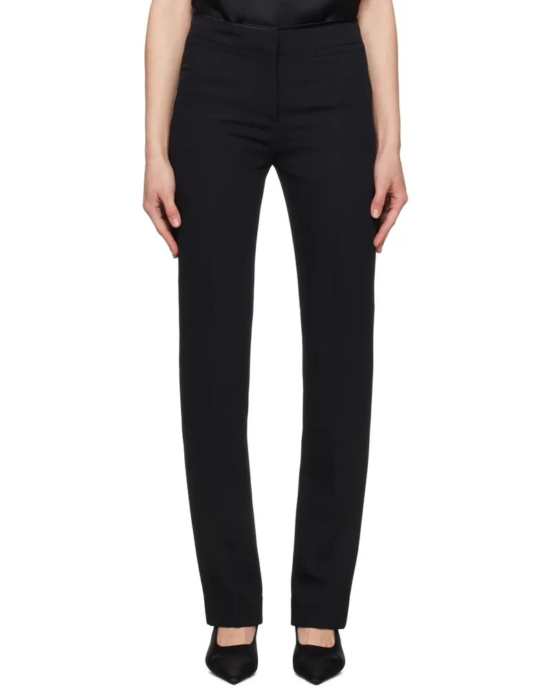 Totême Black Low-Waist Cigarette Trousers Black