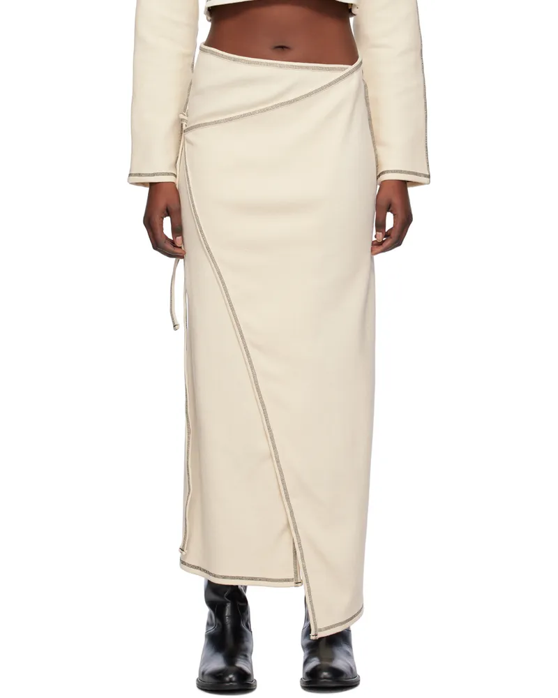 Baserange Off-White Garble Skirt Undyed