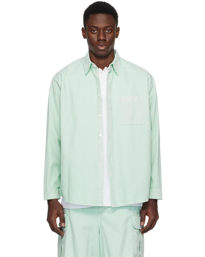 Marni Blue Garment-Dyed Denim Shirt Fdb24