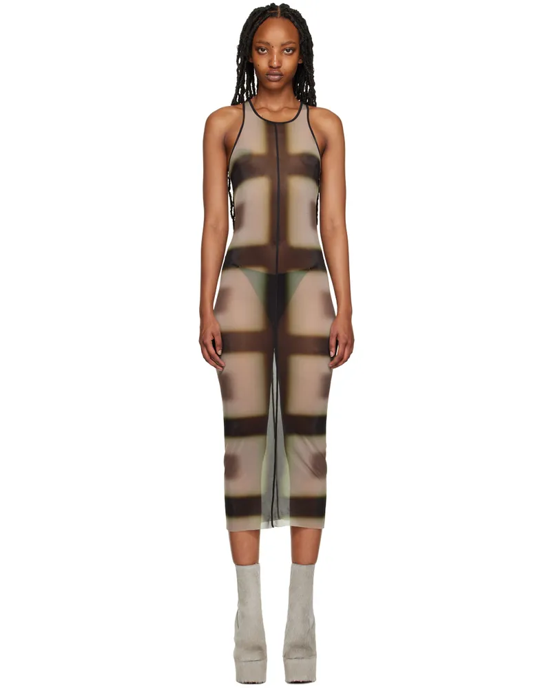 Rick Owens Black & Taupe Tank Maxi Dress 09p2
