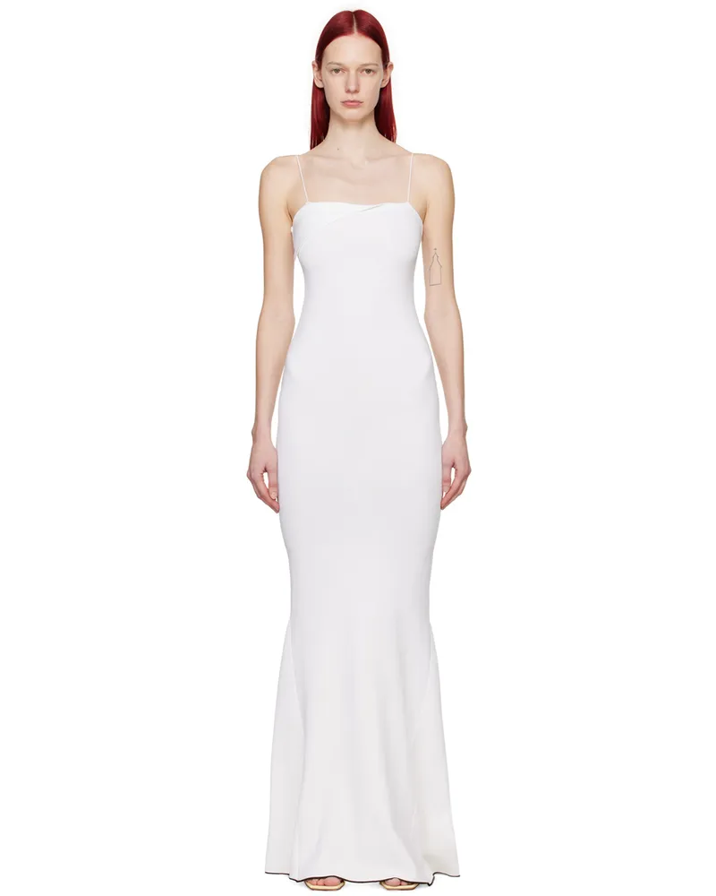 Jacquemus White Les Sculptures 'La robe Aro' Maxi Dress 100