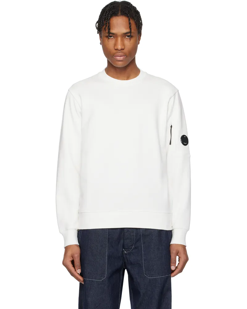 C.P. Company Off-White Diagonal Raised Fleece Crewneck Lens Sweatshirt 103