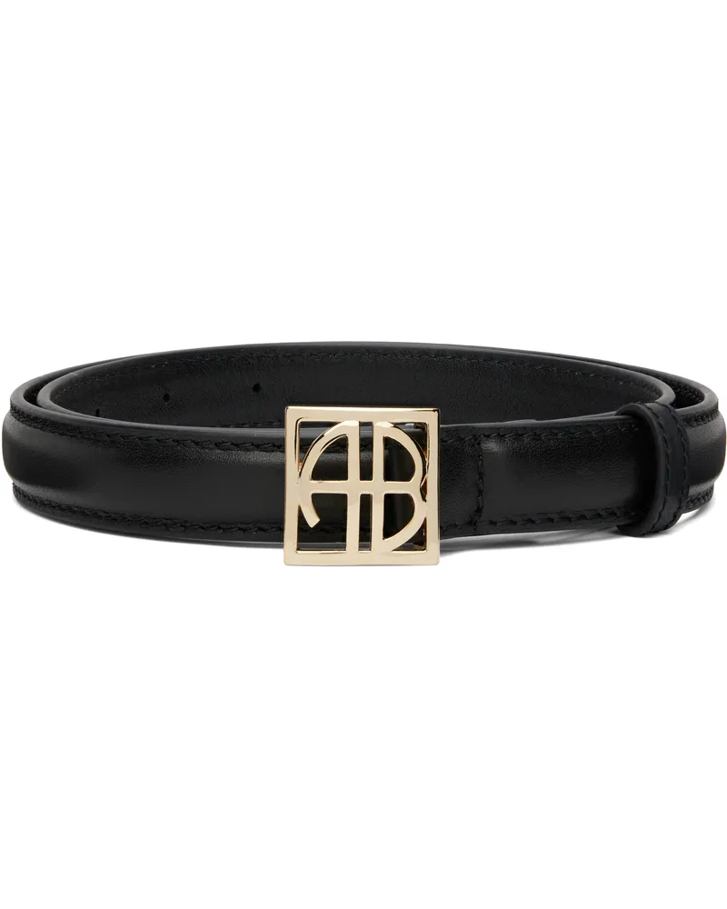 Anine Bing Black Monogram Belt Black