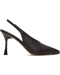 Studio Amelia Brown Razor Slingback Heels Chc