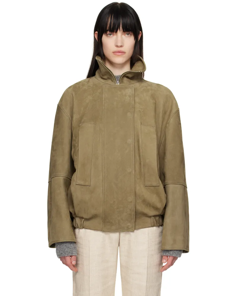Jacquemus Taupe La Croisière 'The Ciro' Leather Jacket 530