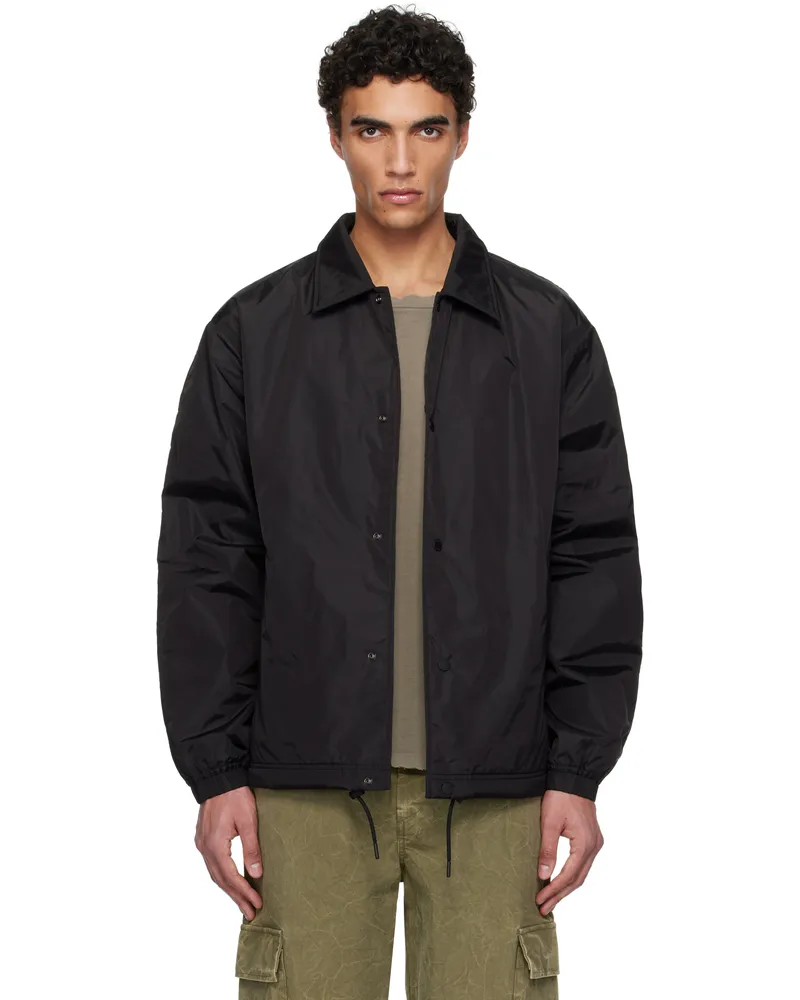 Reigning Champ Black ECONYL Satin Nylon Coach's Jacket 001