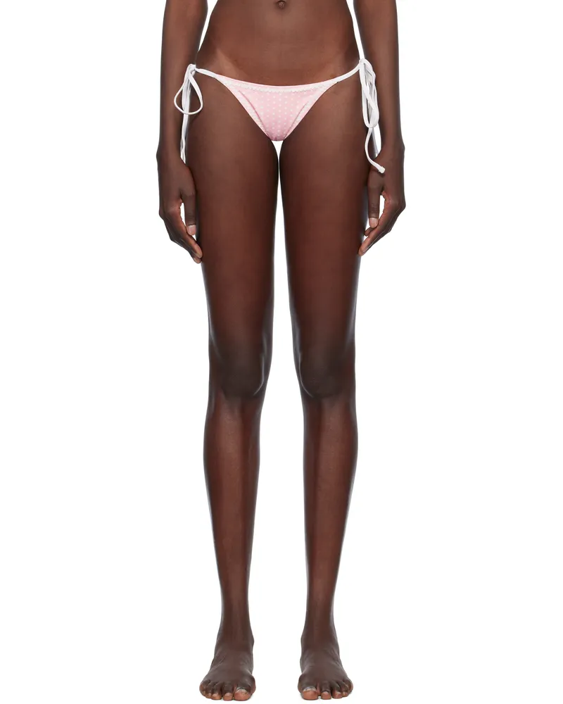 Frankies Bikinis Pink Mackenzie Cheeky String Bikini Bottom Pink