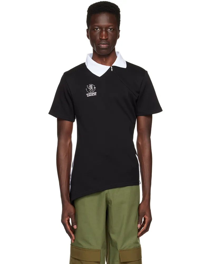 Spencer Badu Black Twisted Golf Polo Black