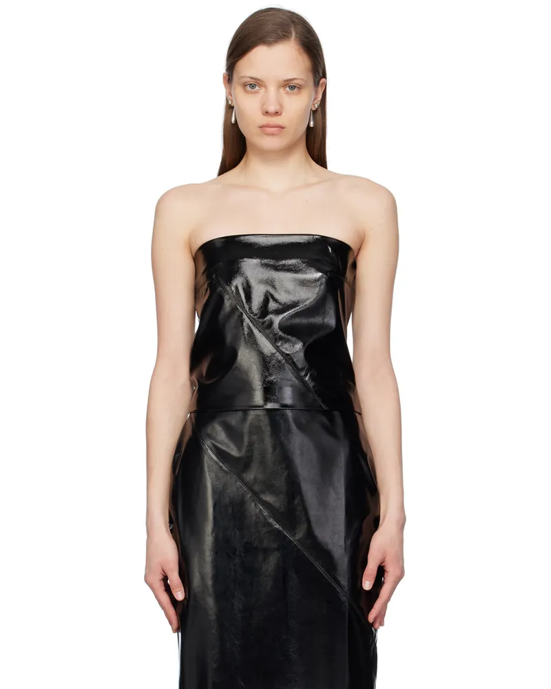 GAUGE81 Black Choya Faux-Leather Top Black