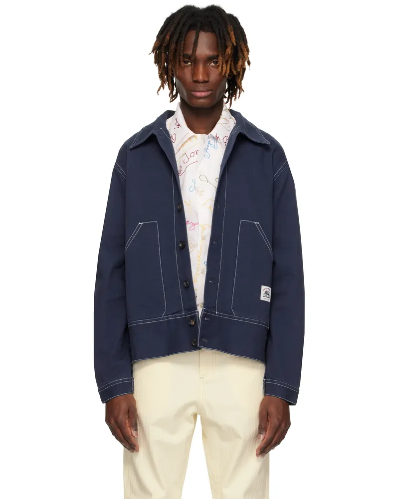 BODE Navy Knolly Brook Side Tab Jacket Dark