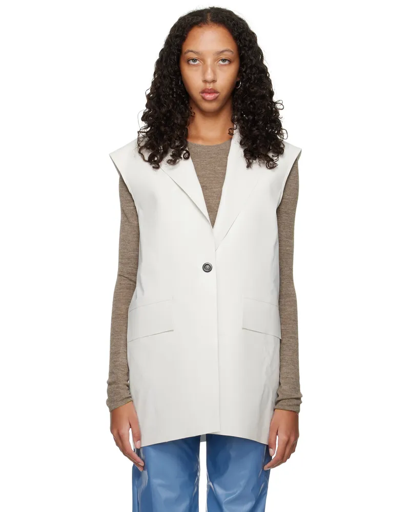 KASSL White Sleeveless Blazer 0000