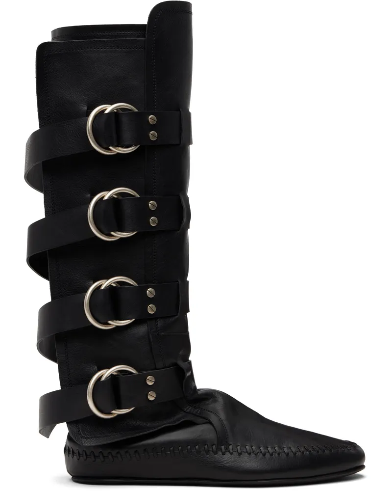 Ann Demeulemeester Black Siver Soft Boots Black