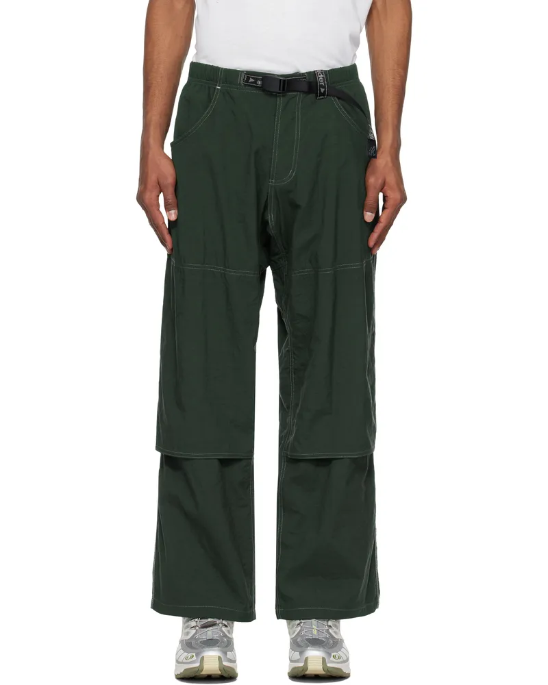 and wander Green Gramicci Edition Nylon Double Knee Trousers Green
