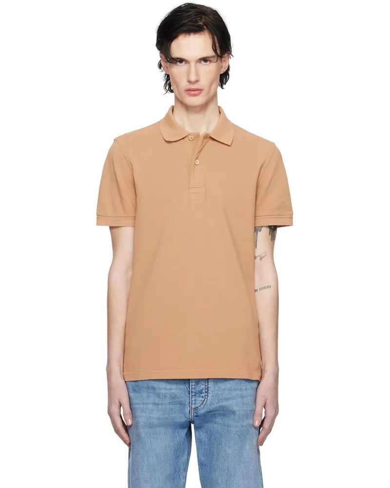 Tom Ford Tan Tennis Piquet Polo Caramel