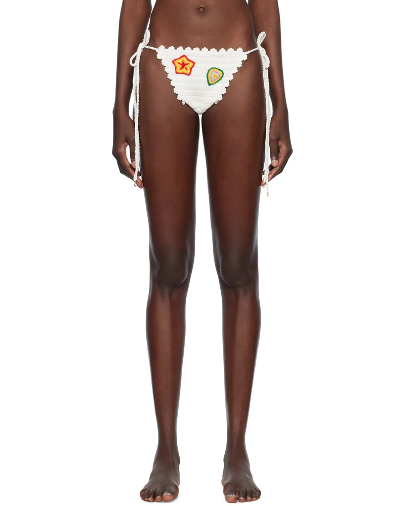 Casablanca Paris White Motif Crochet Bikini Bottom White