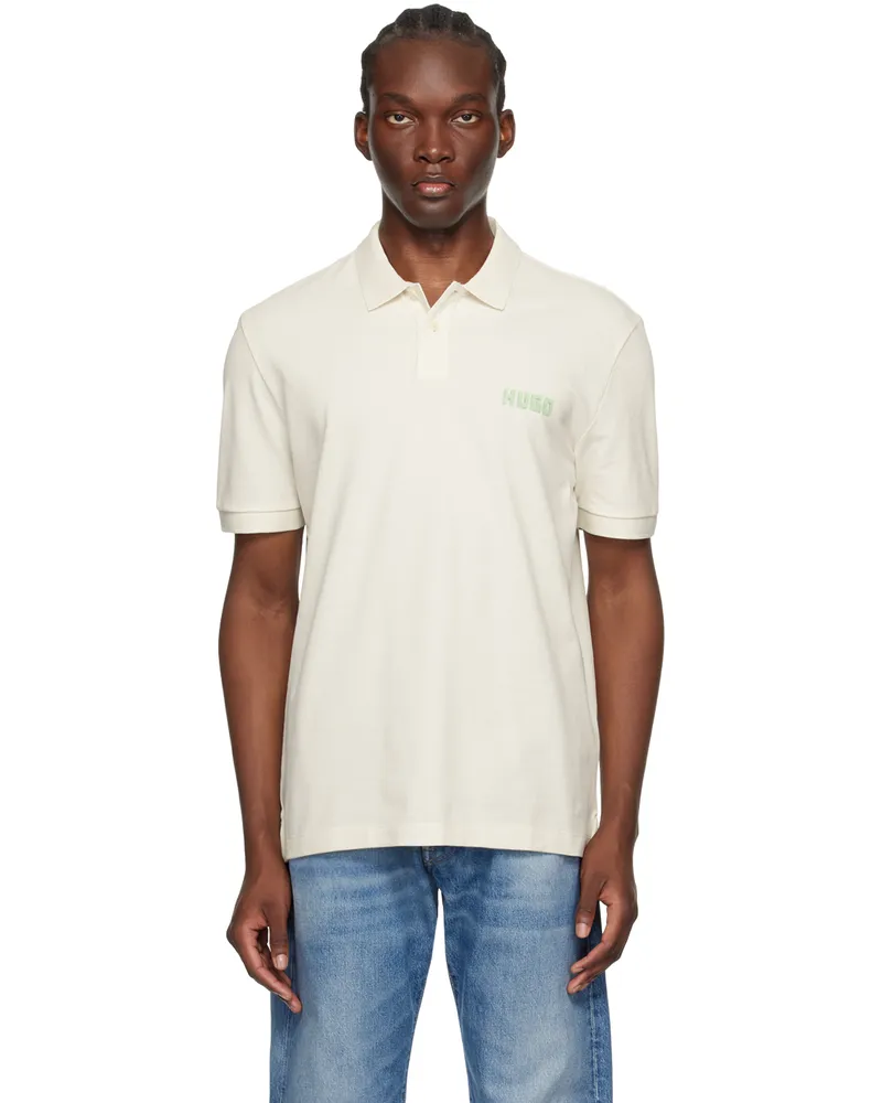 HUGO BOSS Off-White Printed Polo 121-open