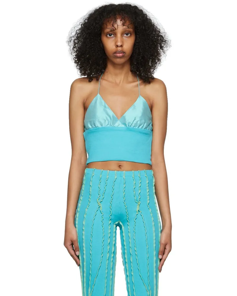 Helena Manzano SSENSE Exclusive Blue Tank Top Turquoise