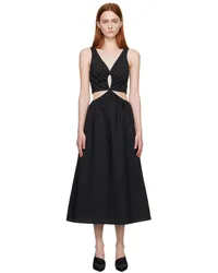 Anine Bing Black Dione Midi Dress Black