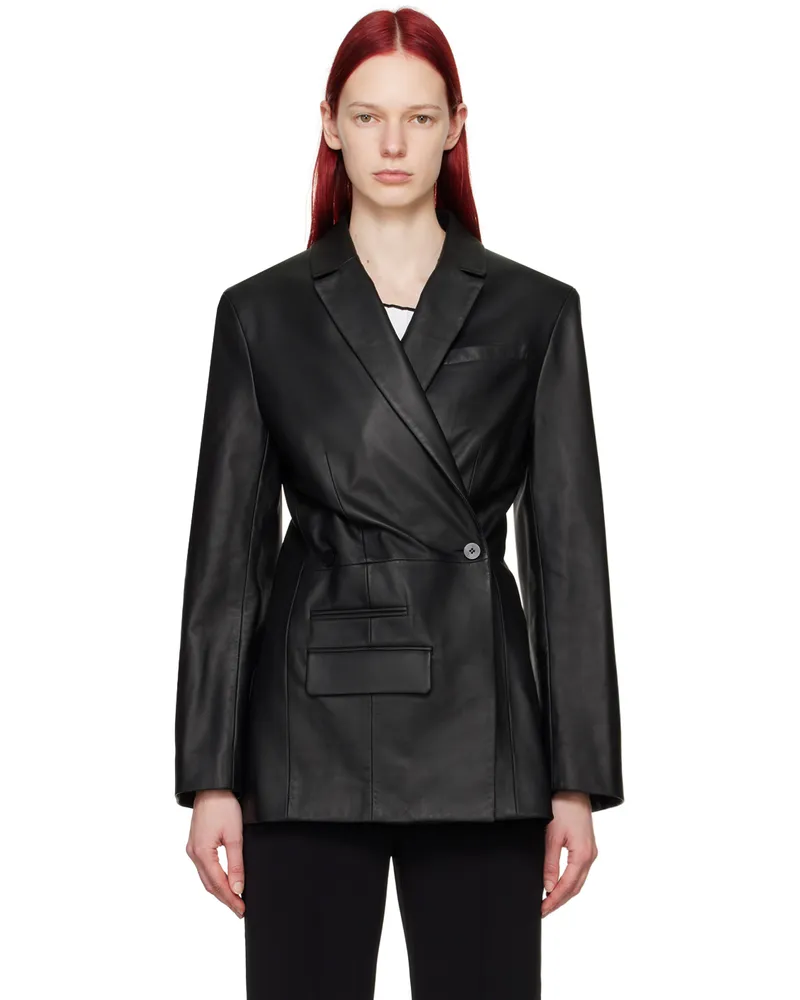 Jacquemus Black Les Sculptures 'La veste Tibau cuir' Leather Jacket 990