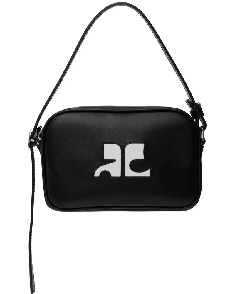 Courrèges Black Slim Leather Camera Bag 9999