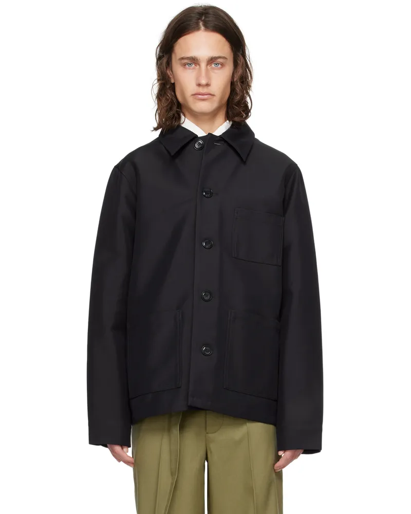 Róhe Navy Spread Collar Jacket 102