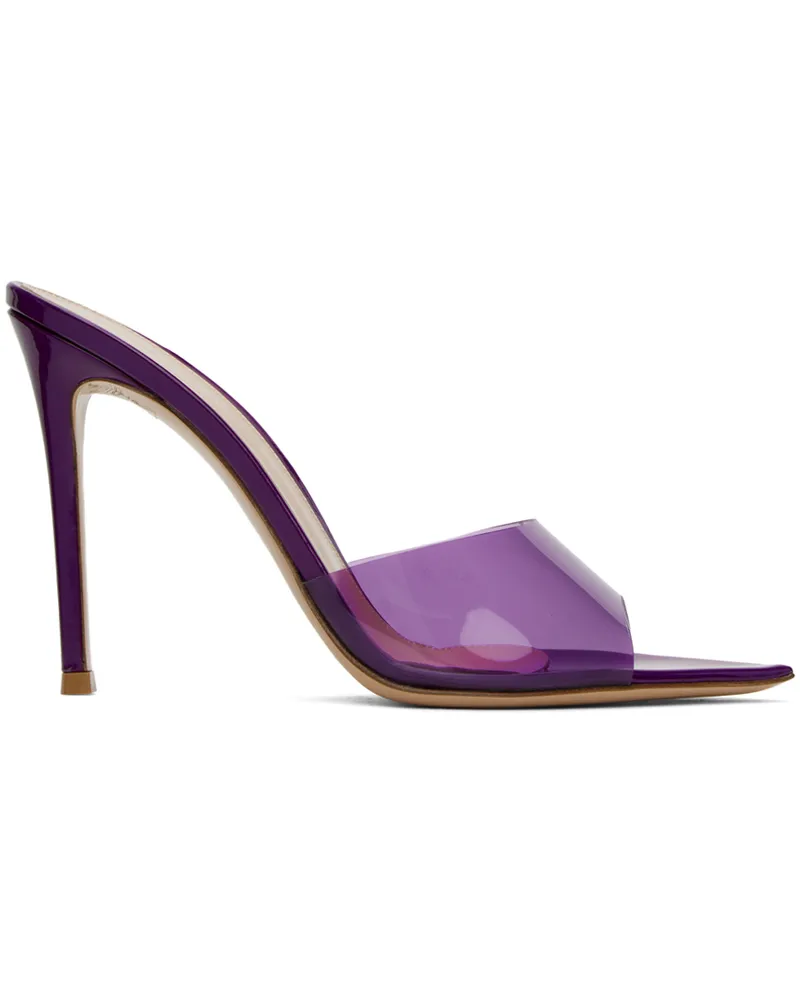Gianvito Rossi Purple Elle 105 Mules Purple+purple