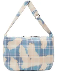 BAPE Off-White & Blue Bleached Check Furoshiki Bag Sax