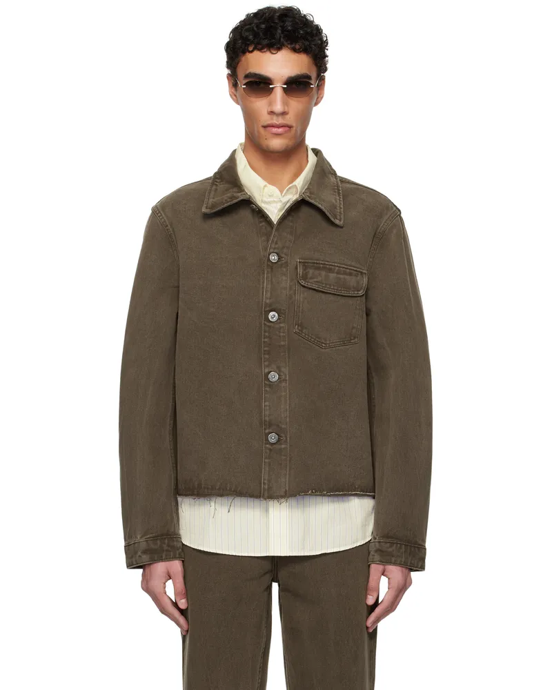 Our Legacy Brown Cut Rebirth Denim Jacket Choco