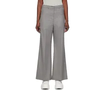 Gray Wide-Leg Trousers