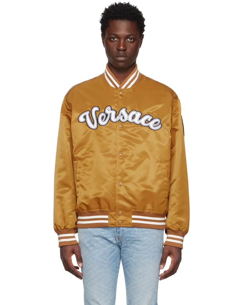 Versace Gold Varsity Bomber Jacket 1n880