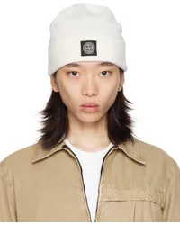 Stone Island Off-White Knitted Badge Beanie Vnatural