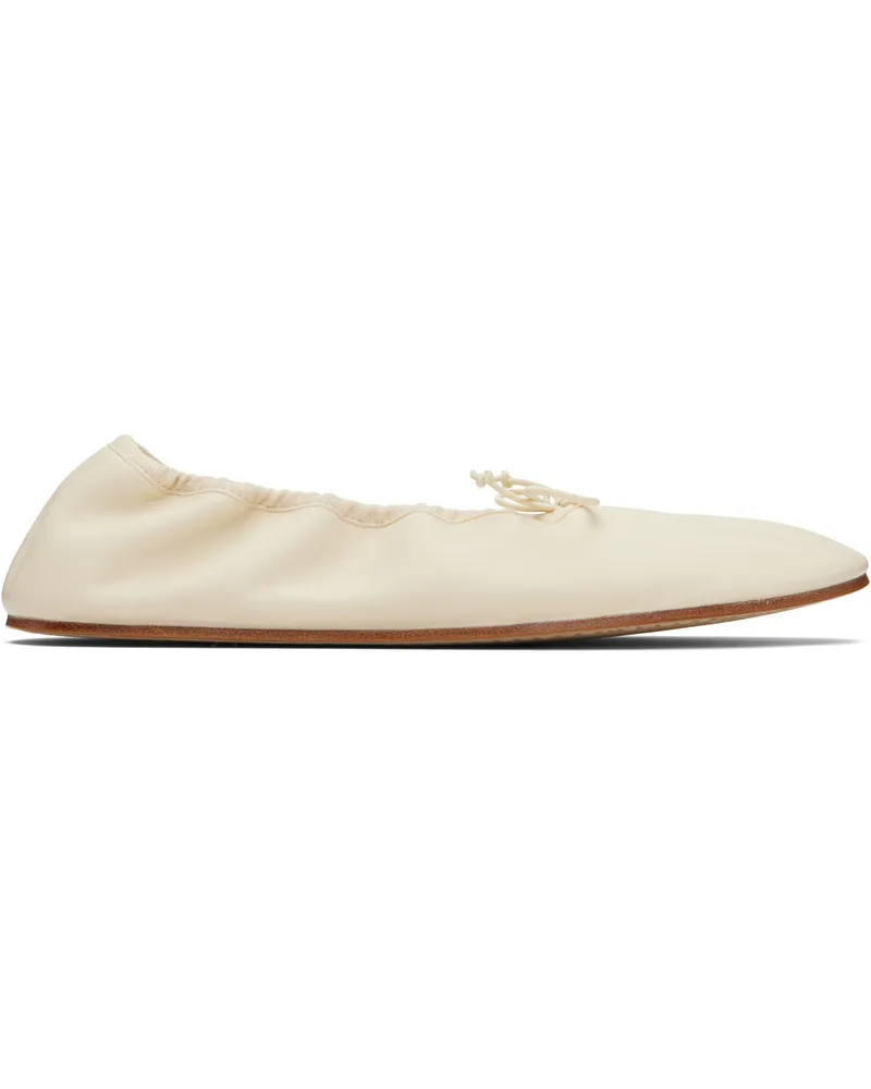 The Row Beige Round Ballerina Flats Sat