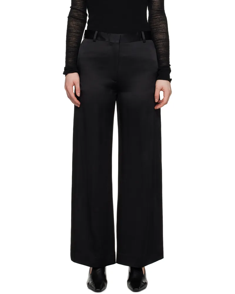 Totême Black Cuff-Slit Trousers Black
