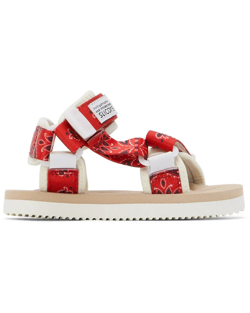 SUICOKE Kids Beige & Red DEPA-2 Sandals Red
