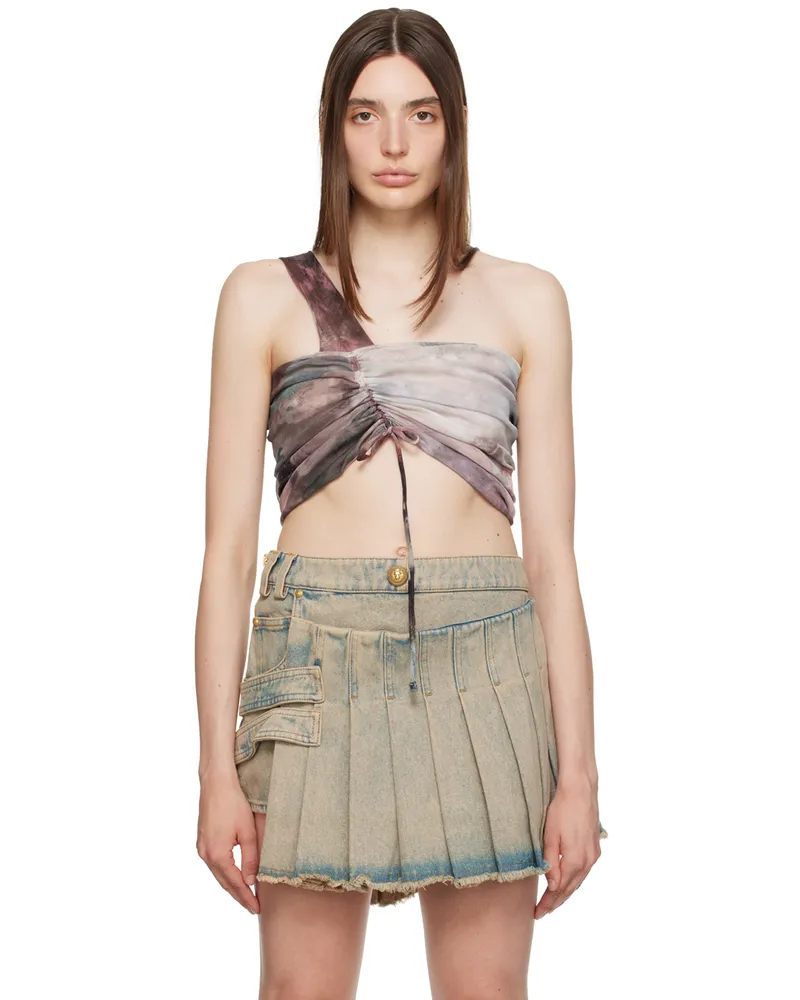 Balmain Multicolor Asymmetric Tank Top Aay