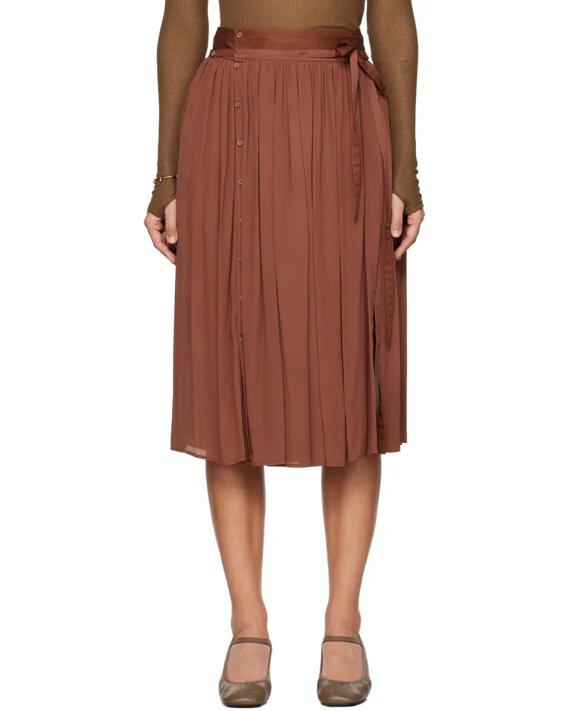 Christophe Lemaire Brown Soft Midi Skirt Re320