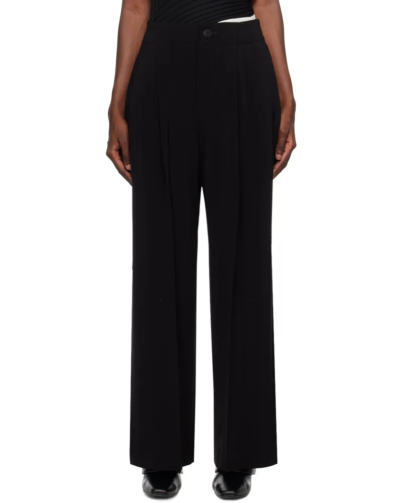 Issey Miyake Black Square One Solid Trousers 15-black