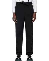 Jil Sander Black Layered Trousers Black